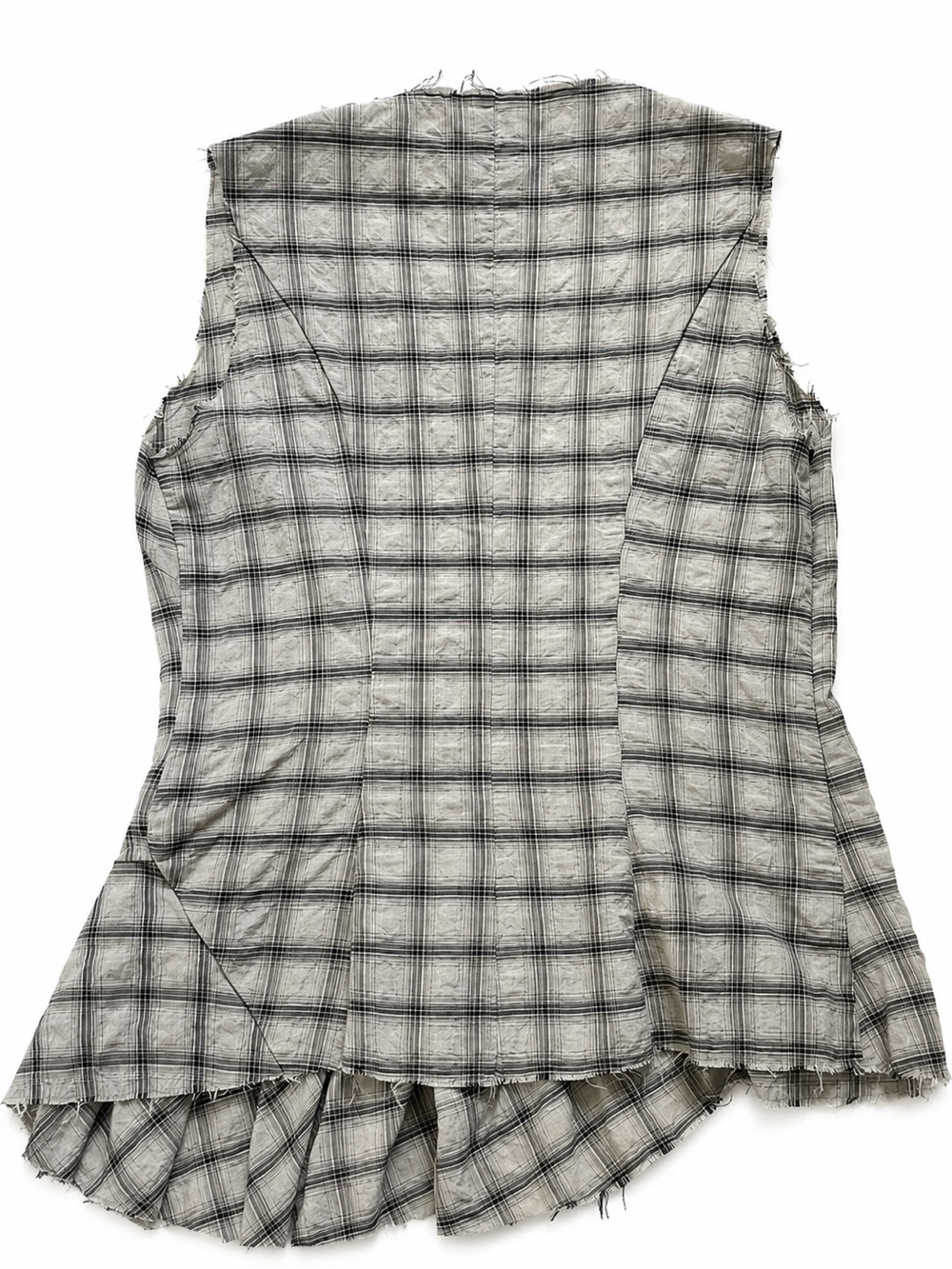 Ivan Grundahl Runway RSS2010 Plaid Deconstructed Asymmetric Langenlook Top 38/S - Picture 4 of 9